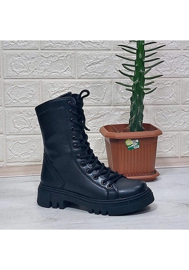 M.p 1416 Siyah Cilt İçi Sıcak Astar 25cm Bayan Postal Bot 001