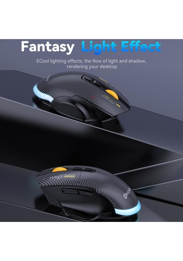 W601 Tri-mode Gaming Mouse 12800 Dpı, Rgb, Bt + 2.4ghz + Kablolu, Type-c Şarjlı Oyuncu Mouse 601