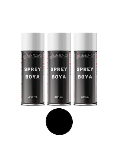 3 Adet Ral 9005 Mat Siyah Sprey Boya 400 Ml.