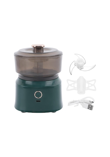 Elektrikli Kıyma Makinesi Elektrikli Soyma Sarımsak Ezici Mutfak Gıda Doğrayıcı Usb Şarjlı Kıyma Makinesi Sebze Doğrayıcı Mutfak Aletleri Yeşil Siyah