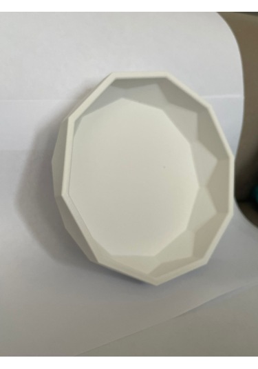 Beyaz Köşeli Kase - Dekoratif Kase 15 Cm 3d Baskıdır- Sağlamdır