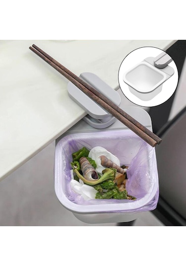 Suntek Yurt Masası Için Plastik Mini Çöp Kutusu Dönen Yaratıcı Beyaz Gri Beyaz - Gri