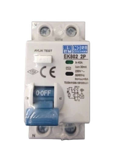 Esem Nora 1x40a 30ma Kaçak Akım Rölesi