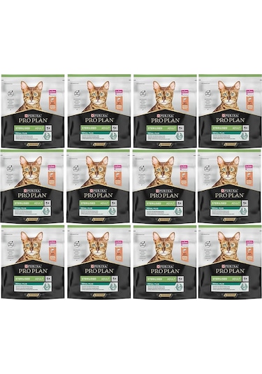 Proplan Sterilised Somon Kısır Kedi Maması 12 x 400 G