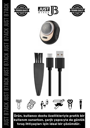 Just B7ack Seyahat Mini Taşınabilir Kablosuz Tıraş Makinesi