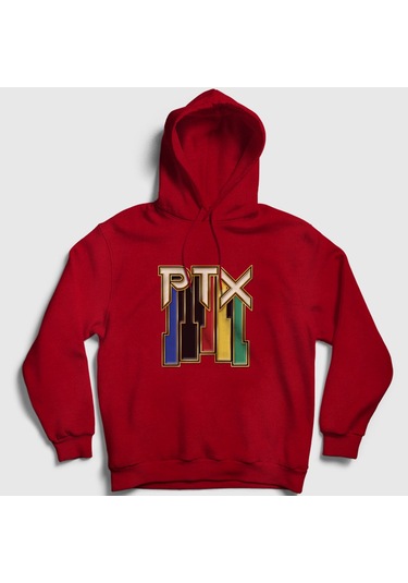 Presmono Unisex Vintage Pentatonix Kapüşonlu Sweatshirt Kırmızı