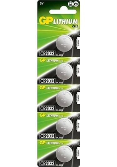GP CR2032 3V Lityum Blister Düğme Pil 5 x 3'lü