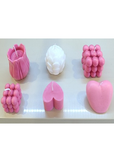 Doğal Yapım Kokulu 6 Lı Set Dekoratif Mum