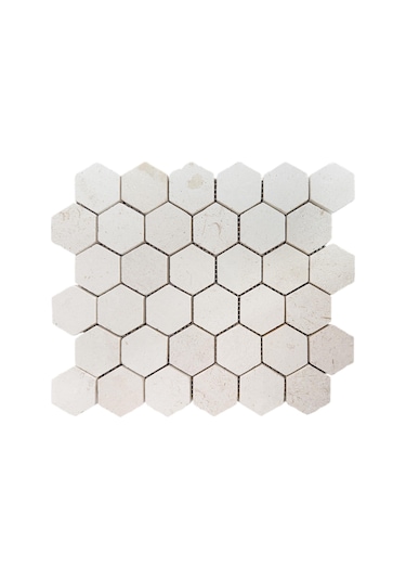 Tuqco Doğal Taş 2 Altıgen Myra Honlu Mermer Mozaik