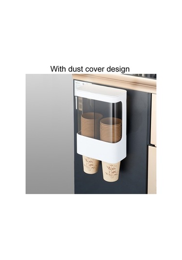 Tongxida Tek Kullanımlık Bardak Düzenleyici Su Sebili Toz Geçirmez Duvara Monte Raf, Tek Silindirli Gri Çok Renkli Çok Renkli