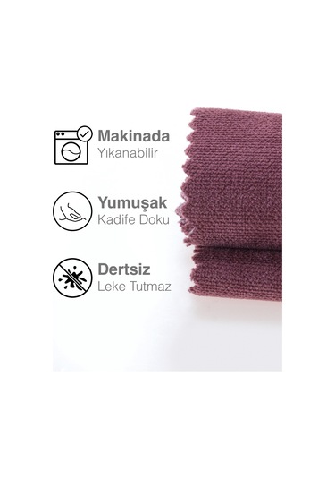 Kadife Dokulu Gül Kurusu Rengi Daily Series Runner 40 X 140 Gül Kurusu