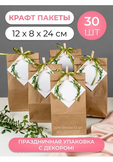 Sinitsa Ecoshop Dekoratif 30'lu Kağıt Hediye Poşeti Seti 193985806