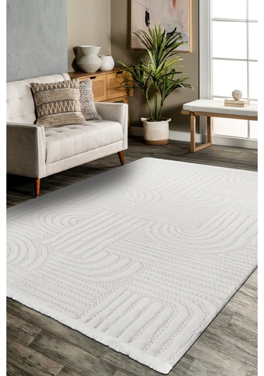 Volora Halı Koleksiyonu Yumuşak Dokulu, Modern İnce Form, Tozumaz Ve Kolay Temizlenebilir Krem - Beyaz