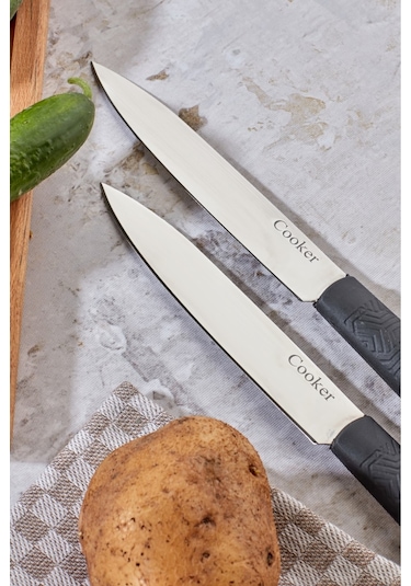 Cooker Lüx Model Paslanmaz Çelik Doğrama Bıçağı Siyah Ckr3325 1 Adet Çelik