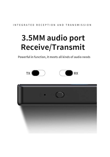 M30 Kablosuz Ses Adaptörü Bluetooth 5.4, Aux 3.5mm, 2 Si 1 Arada Transmitter, Araç & Ev Hoparlör Uyumlu
