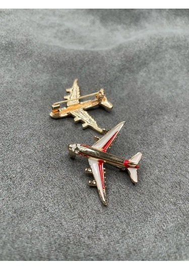 Remove Metal Broş Uçak Havacılık 158261442 Kırmızı