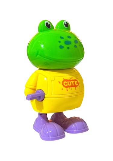 Kurmalı Zıp Zıp Zıplayan Yürüyen Kurbağa 10cm Sarı