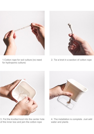 Padalink Otomatik Sulama Özelliği İle Şeffaf İç/ Dış Mekan Bitki Saksısı - Pp+pc Malzeme, 5-7 Gün Sulama Aralığı, Su Seviyesi Gösterimi