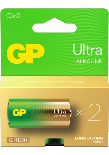 GP Batteries G-TECH Ultra Alkalin Orta LR14 – C Boy 1.5V Pil 2’li Kart