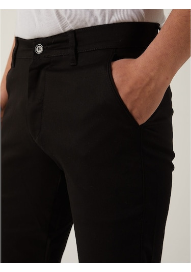 Siyah Renk Chino Erkek Şort Siyah