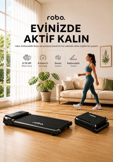 Robo Katlanır Yürüyüş Ve Koşu Bandı