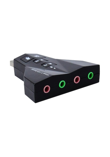 AoGo Harici USB 2.0 Çift Sanal 7.1 3D Ses Kartı