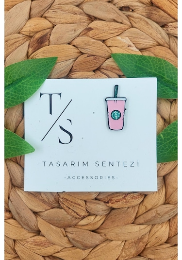 Rozet Takı Aksesuar Kahve Starbuck Coffee Pembe Nescafe Çok Renkli