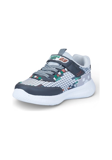 Nstil Günlük Unisex Çocuk Spor Ayakkabı Sneaker Cırtlı Rahat Hafif Konforlu Dayanıklı 02-03 Füme