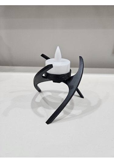 Modern Dekoratif Tealight Işıklı Mum Siyah