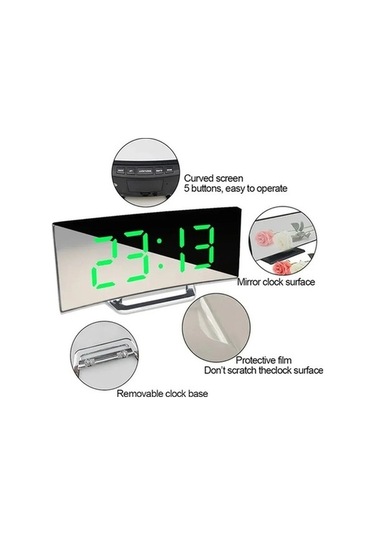 Trendooze Yaratıcı Tb Saat Led Kavisli İle Ekran Ekran Dijital Büyük Ayna Zm