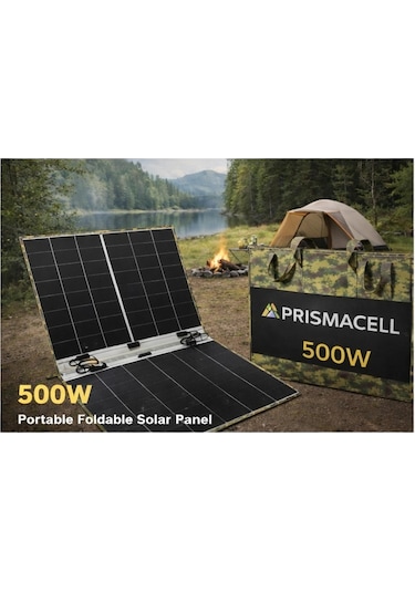 Prismacell 500 Watt 500w Katlanabilir Solar Panel Topcon Hücreli Yüksek Performanslı Katlanır Güneş Paneli