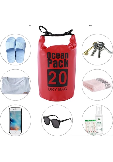 Ocean Pack Kırmızı 20 L Su Geçirmez Yüzen Çanta