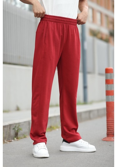 Madmext Bordo Rahat Kesim Erkek Eşofman Altı E6560 Bordo