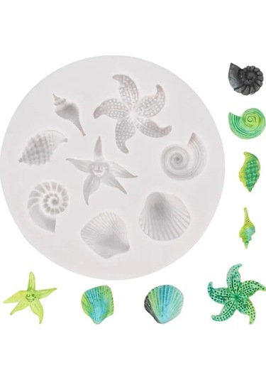Yaozixa Deniz Canavarları Ve Kabuk Desenli Gri Silikon Kalıp - Çikolata, Şeker Ve Pasta Dekorasyonu İçin El Yapımı Kalıp