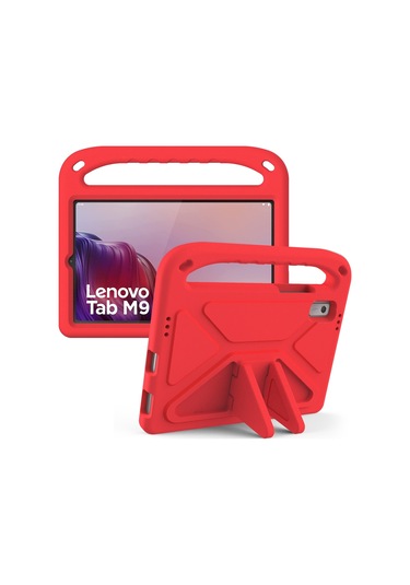 Butu Lenovo Uyumlu Tab M9 Kickstand Tablet Kılıfı, El Kavrama Eva Darbeye Dayanıklı Tablet Kılıfı