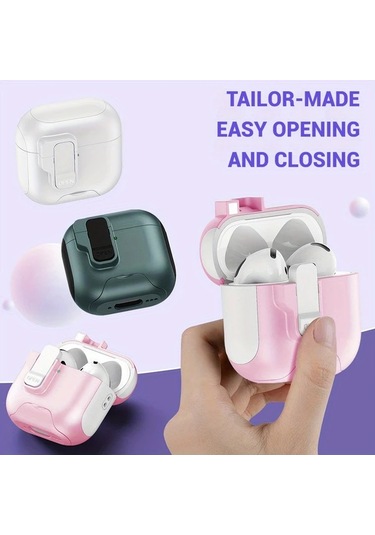 Sunshine011 Airpods Uyumlu 3 Kırmızı Otomatik Açılır Kulaklık Kılıfı Şok Emici Yumuşak Kapak