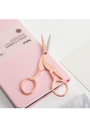 Ruicoo Altın Renkli Paslanmaz Çelik Güvenli Makas - Ofis Ve Kırtasiye Kullanıma Uygun Karga Desenli Kesici