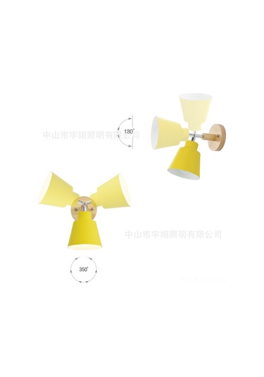 Reedark Modern Nordic Duvar Lambası: Minimalist Tasarım, Ahşap Düğme, Yatak Odası Ve Oturma Odası Dekorasyonu, E27 Ampul Hariç , 10cm Taban, Sarı Renk. Diğer