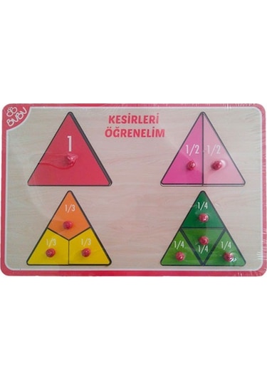 Bu-bu Ahşap Puzzle Üçgen Kesirler.
