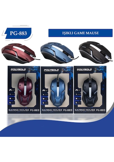 Owwotech Polygold OW-883 Işıklı Kablolu Oyuncu Mouse