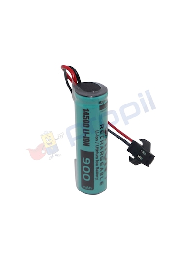 3.7V 14500 Li-Ion Siyah Soketli Oyuncak Araba Pili 14Mm X 50Mm Ö