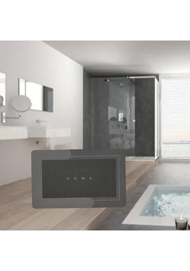 Suntek Kapı Paspası Giriş Çabuk Kuruyan Halı Zemin Koyu Gri 40x60cmkay