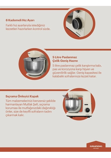 Grundig KMP 4470 B 1500 W 5 L Mutfak Şefi