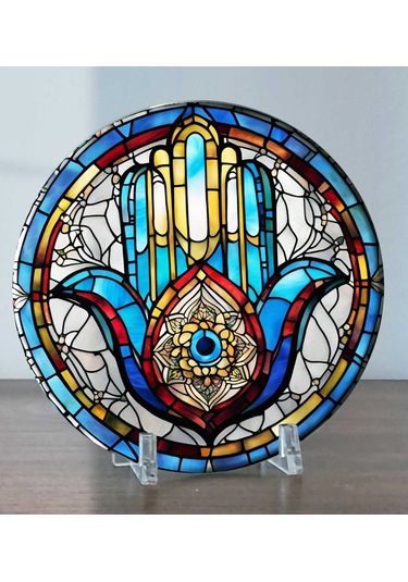 23 Cm Çap - Fatma Ana Eli Vitray Temalı Pleksi Standlı Füzyon ...