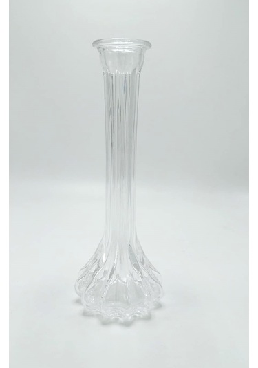 El Yapımı Düz Model Cam Karanfillik 25cm