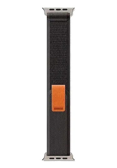 Apple Uyumlu  Watch Se, Ultra 2, 9, 10 Trail Loop Kordon - 42/44/45/49mm - Siyah Gri