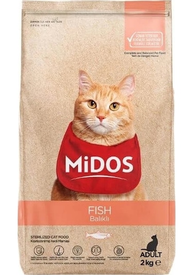 Midos Balıklı Kısırlaştırılmış Yetişkin Kedi Maması 2 KG