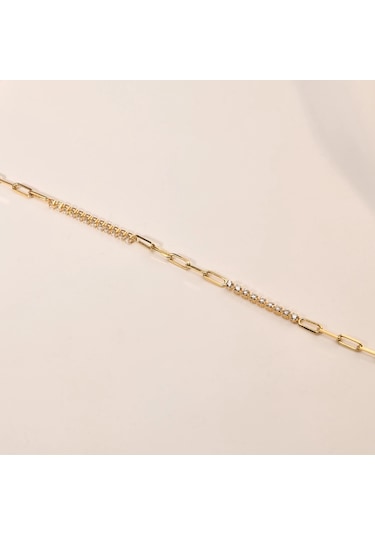 14 Ayar Altın Minimal Ataç Zincir Bileklik, İnce Ve Zarif Kadın Bilekliği Altın