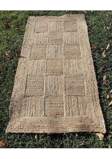 Eko Halı Echo Jüt Ech 06 Natural Xw Dekoratif Jüt Kilim Naturel Bej
