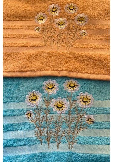 Daisy Soft 4lü Nakışlı Çeyizlik Havlu Takımı Çok Renkli